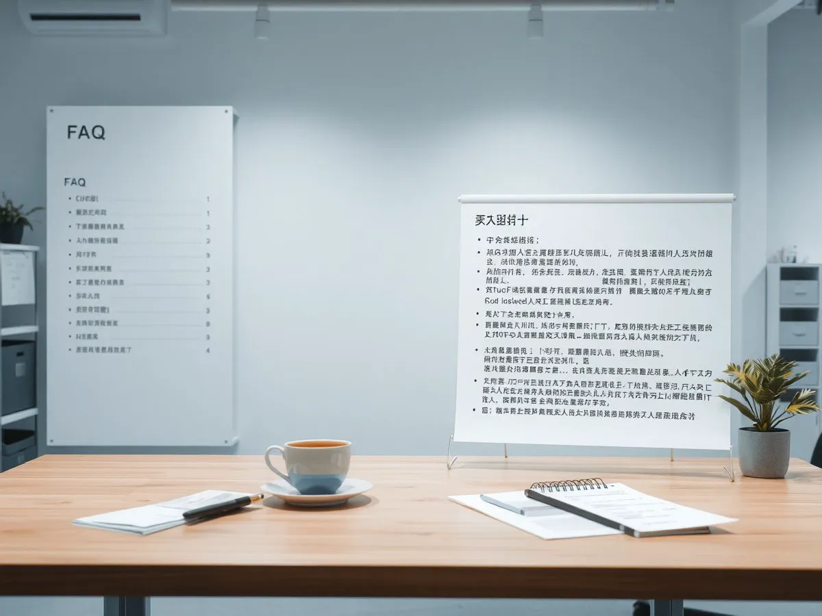 企业常见问题页面布局,左侧分类导航,右侧问题列表